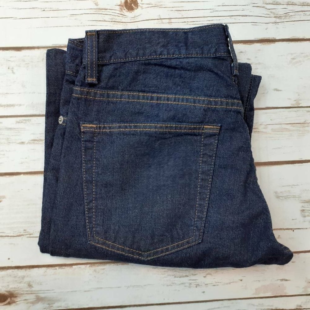 Gap Women's Low Rise Flare Leg Jeans Blue 100% Cotton Dark Wash 5 Pocket Denim 4 - Picture 5 of 8